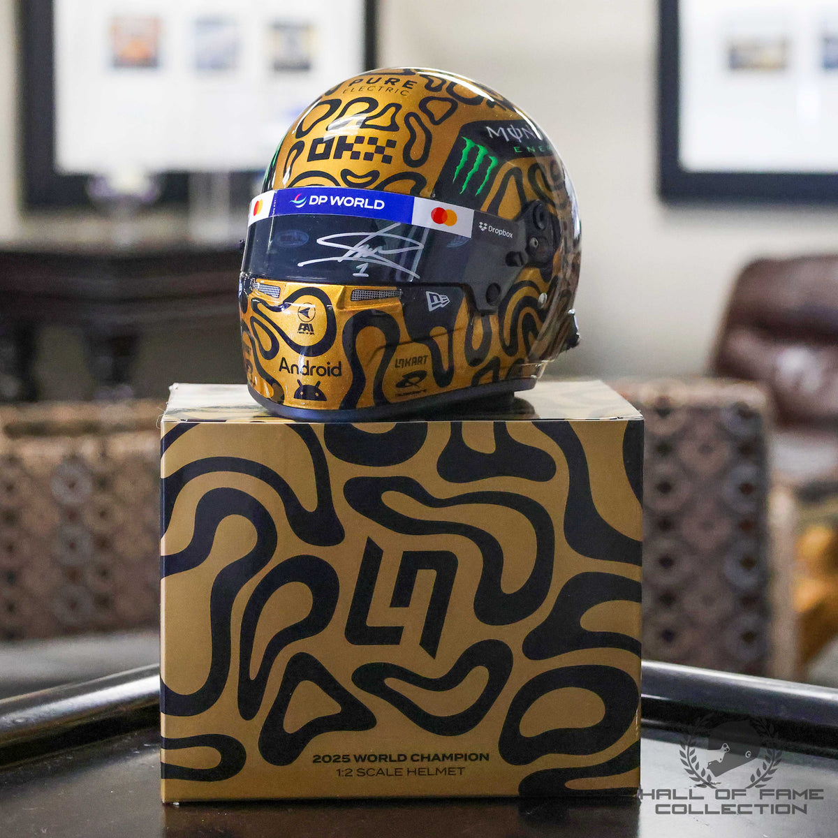 2025 Lando Norris Signed McLaren World Champion Bell 1:2 Helmet