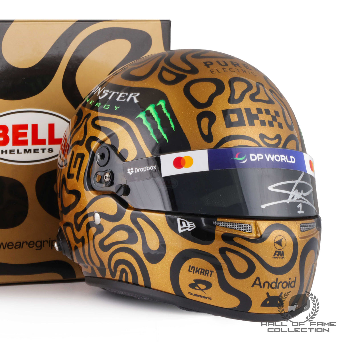 2025 Lando Norris Signed McLaren World Champion Bell 1:2 Helmet