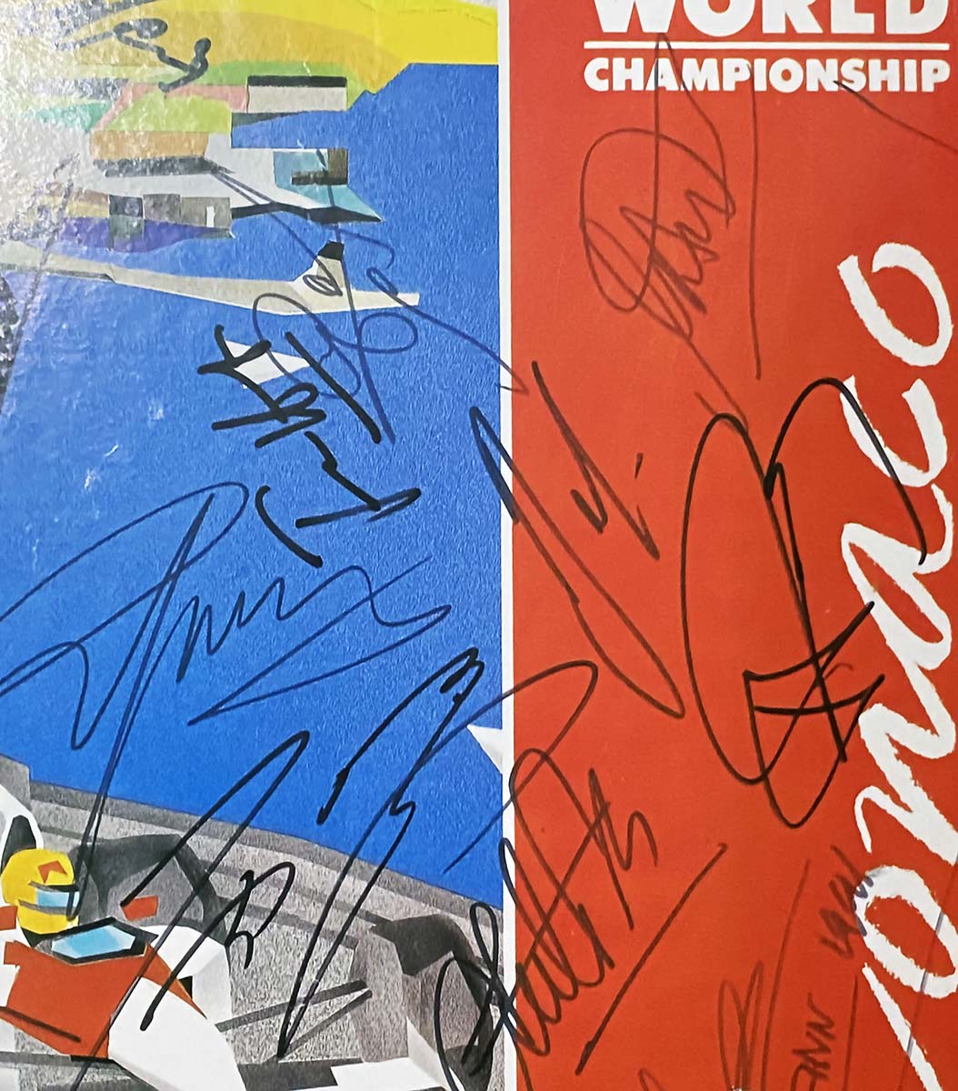 1991 Multi Signed Monaco Grand Prix Official F1 Poster