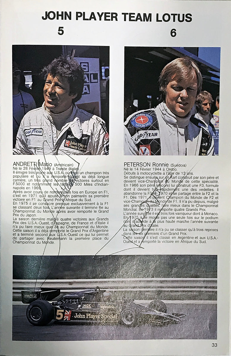 1978 Multi Signed Depailler/Peterson/Villeneuve Monaco Grand Prix Official Program