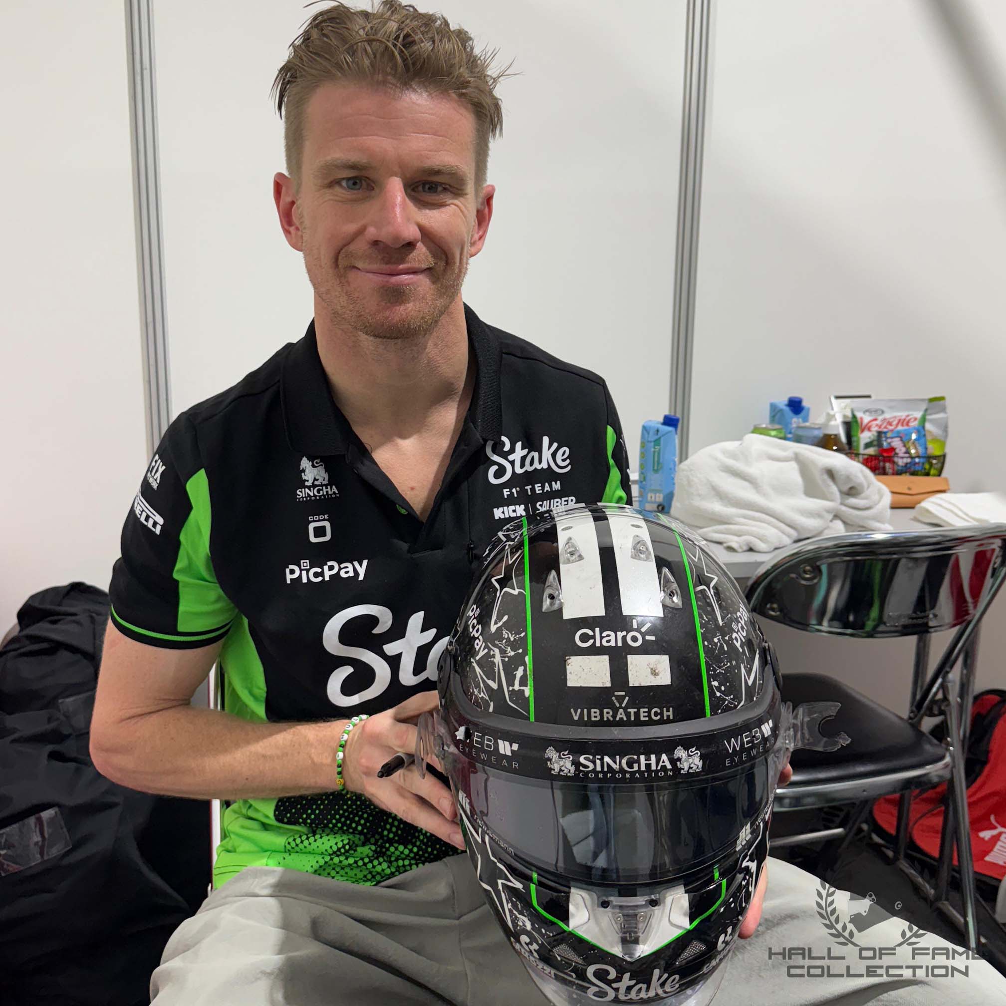 2025 Nico Hülkenberg Signed Used Stake TeamKick Sauber F1 Helmet