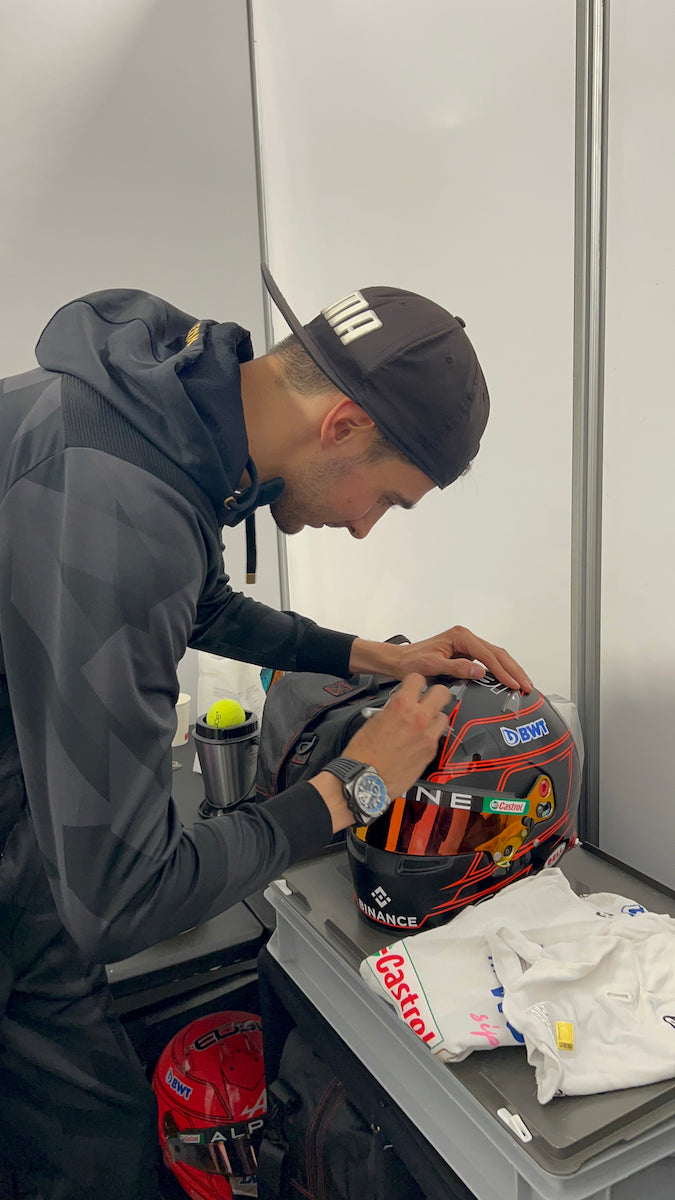 2023 Esteban Ocon Signed Used Bell HP77 Alpine F1 Helmet