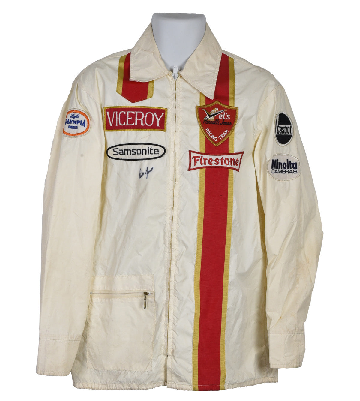 1970's Parnelli Jones Signed Used Vel's Parnelli Jones Racing Indy 500 Jacket