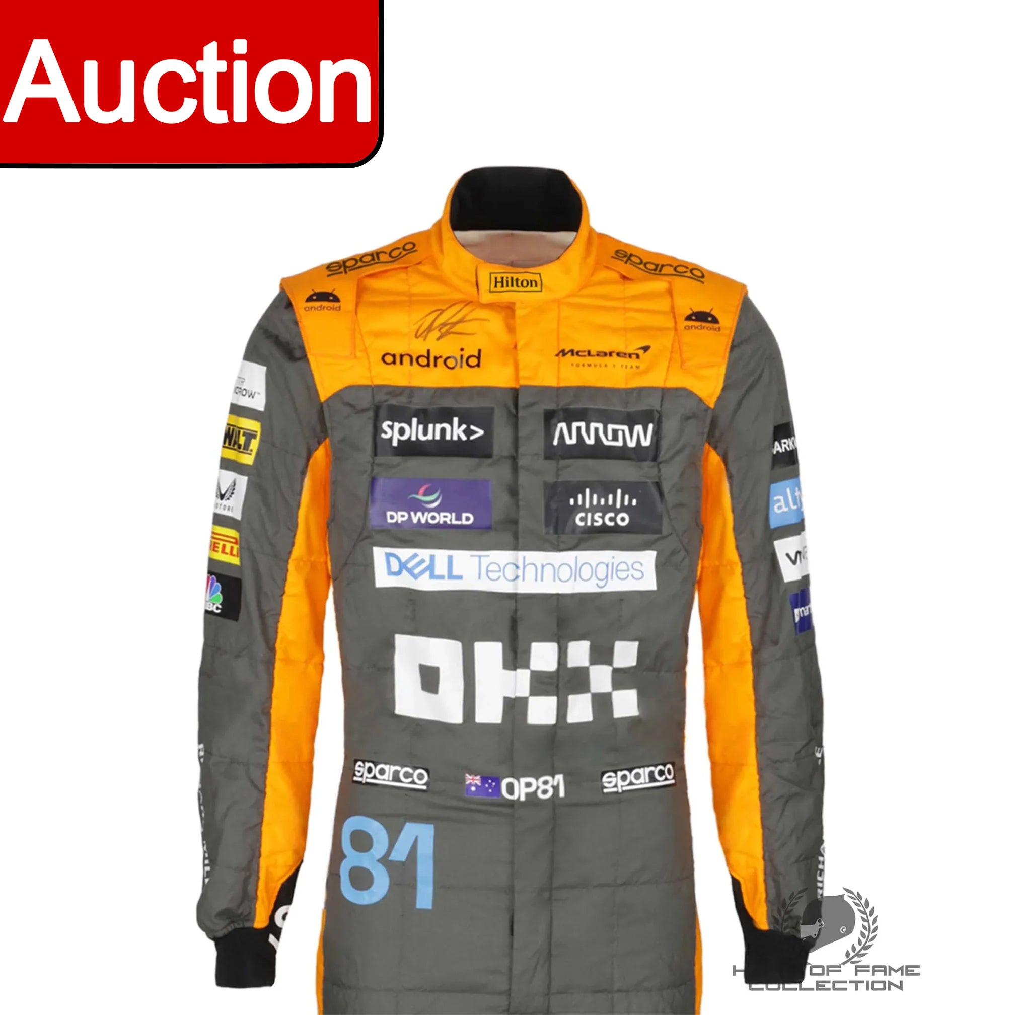 2023 Oscar Piastri Signed Rookie Year McLaren F1 Worn Suit