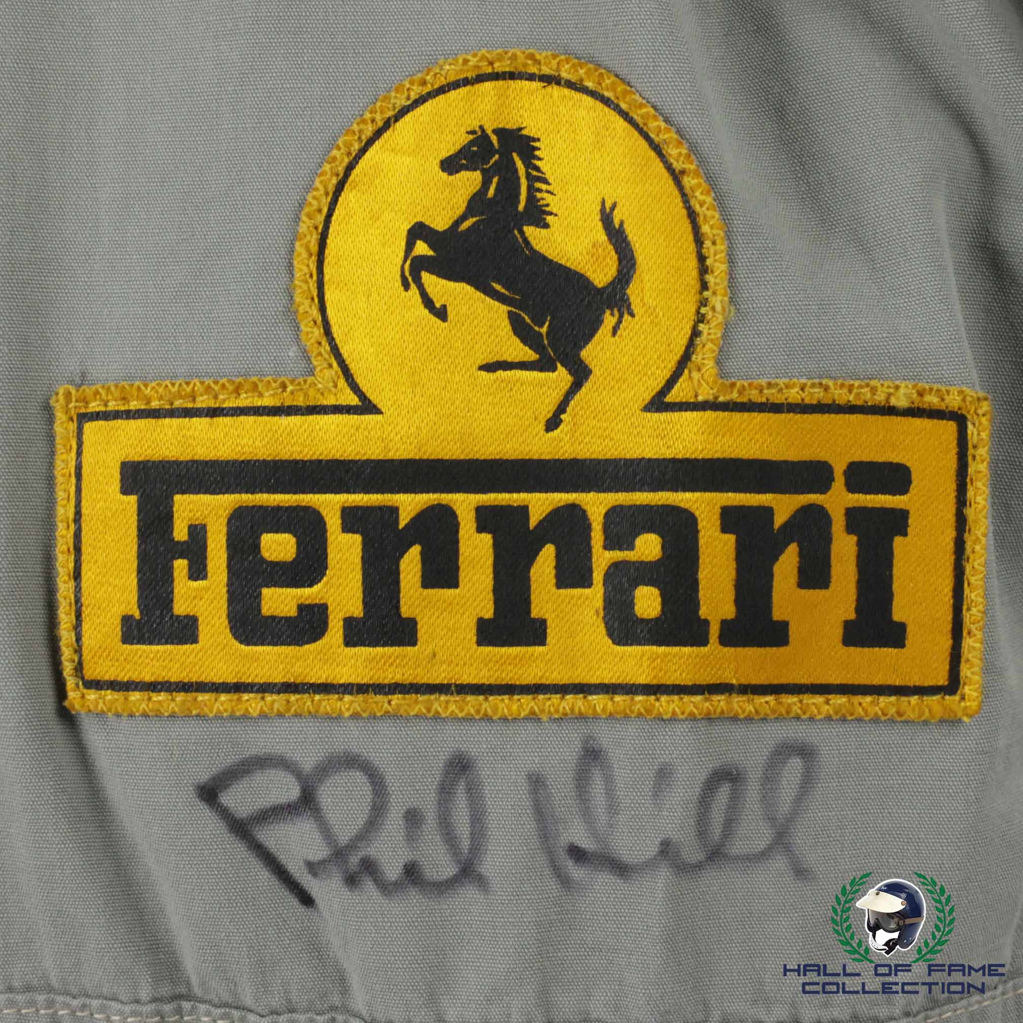 1960's Phil Hill Signed Original Scuderia Ferrari Mechanic Overalls