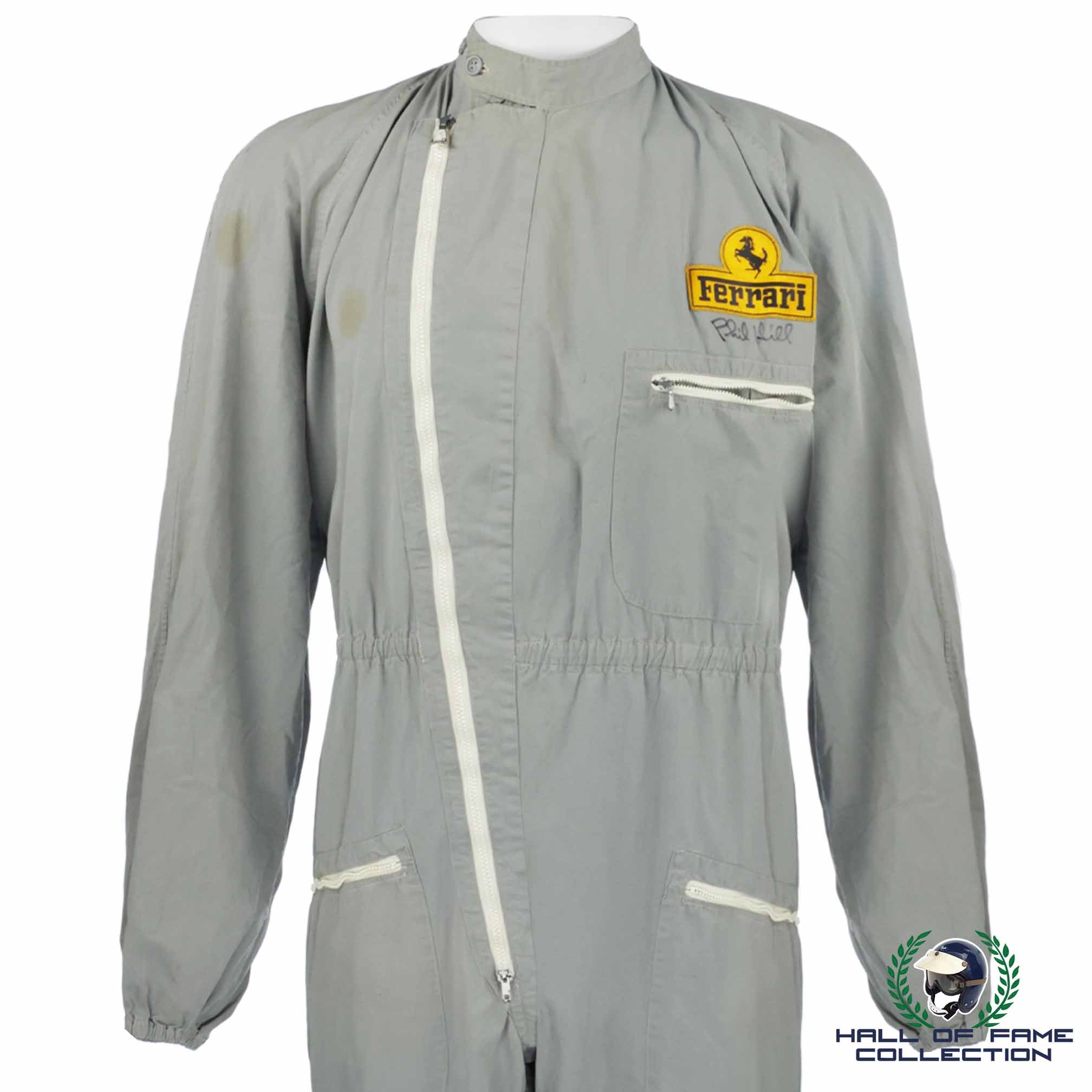 1960's Phil Hill Signed Original Scuderia Ferrari Mechanic Overalls