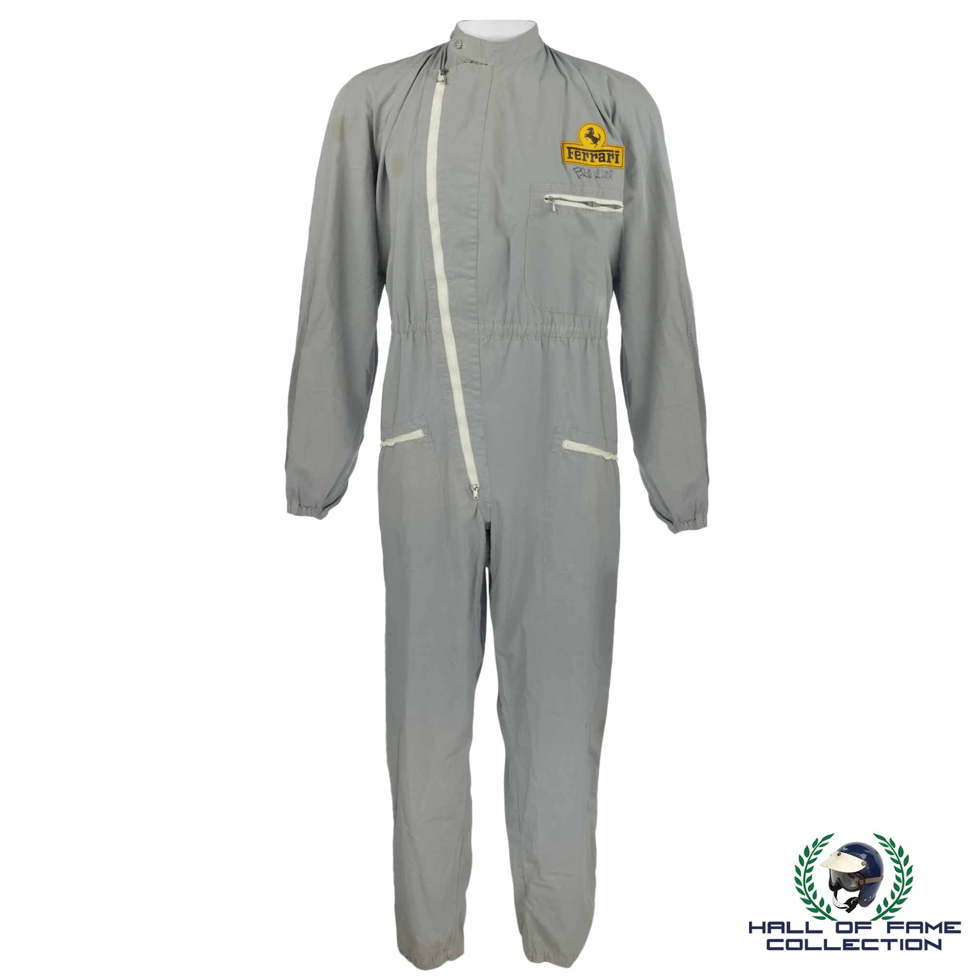 1960's Phil Hill Signed Original Scuderia Ferrari Mechanic Overalls