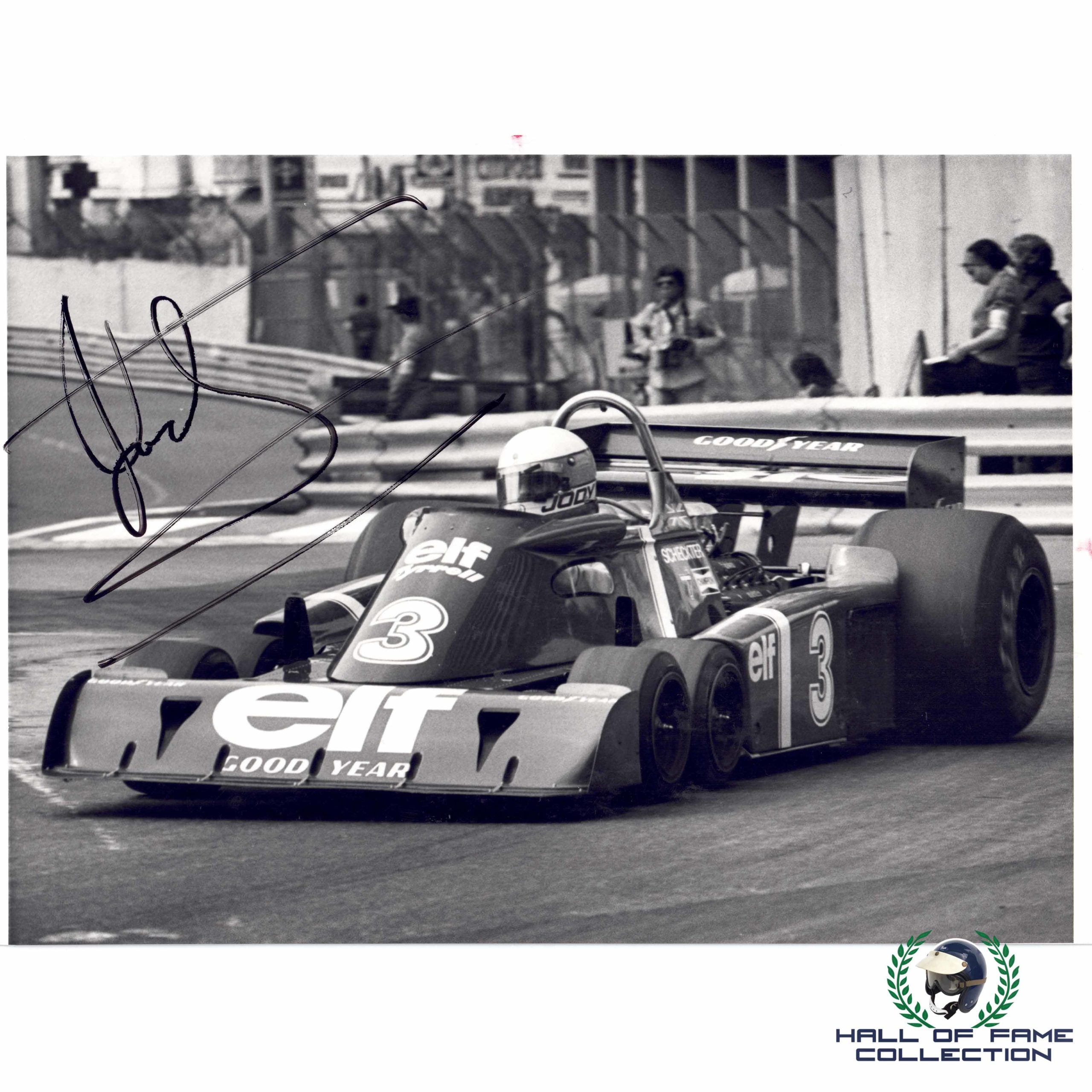 1976 Jody Scheckter Signed Elf Team Tyrrell 8 x 6 F1 Photograph