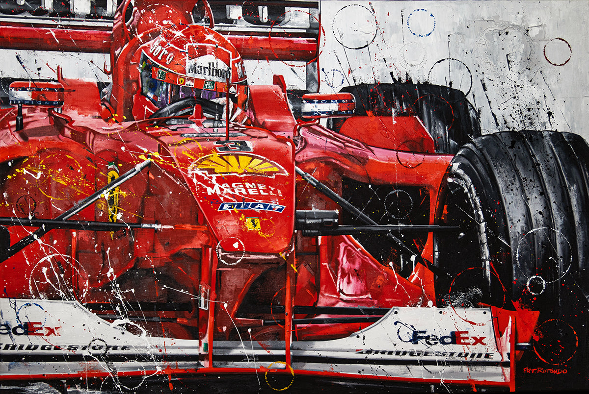 2000 Michael Schumacher “Supreme” Ferrari F1 Championship Original Artwork by Arturo ‘Art’ Rotondo