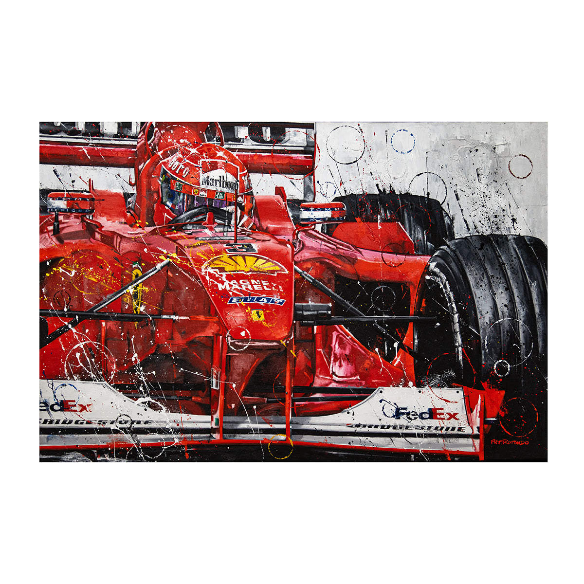 2000 Michael Schumacher “Supreme” Ferrari F1 Championship Original Artwork by Arturo ‘Art’ Rotondo