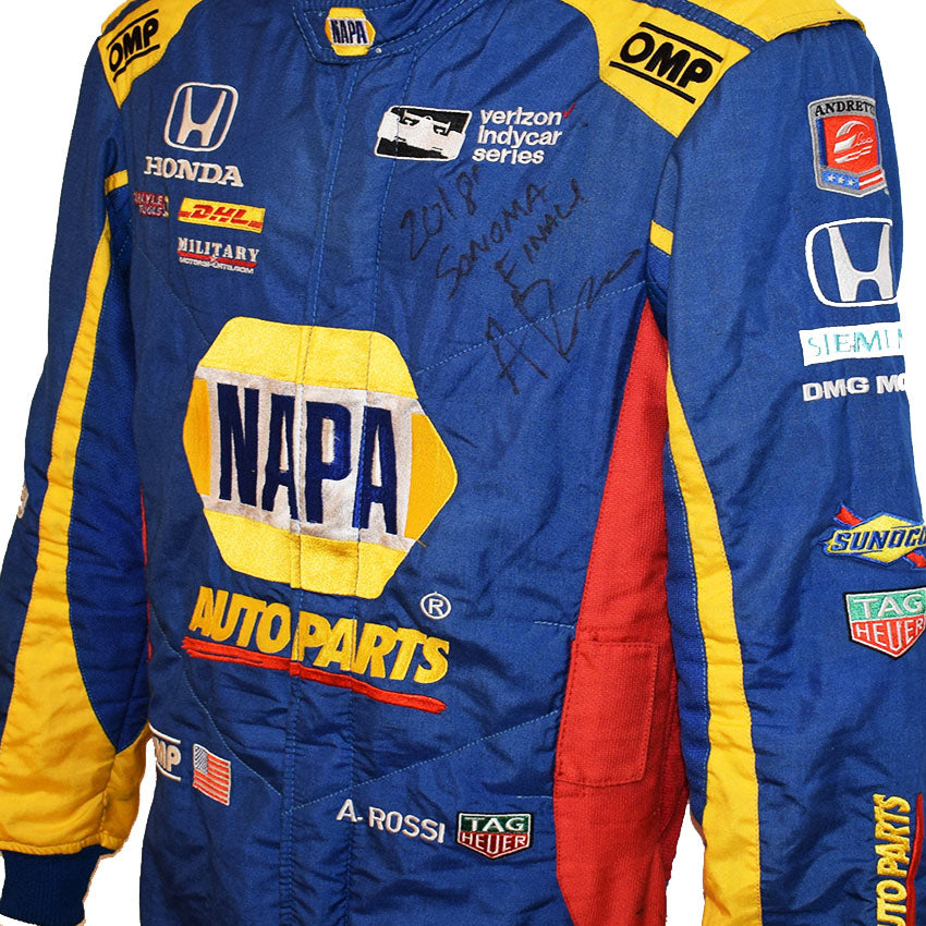 2018 Alexander Rossi Signed Race Used Sonoma GP IndyCar Suit