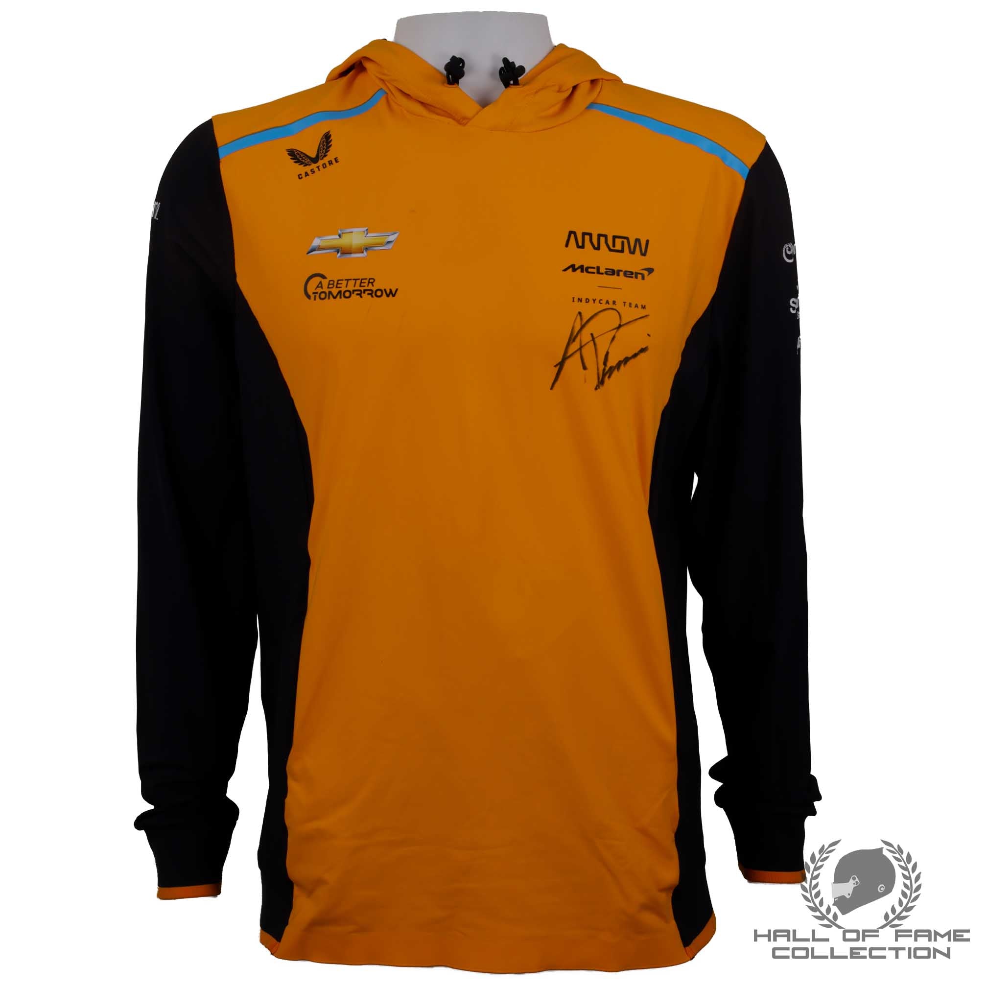 Alexander Rossi Signed Arrow McLaren Driver Worn IndyCar Hoodie Size Medium