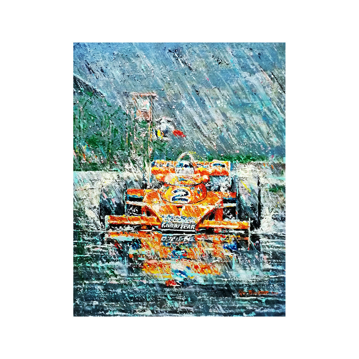 Ron Burton 1976 Johnny Rutherford Indy 500 Win Original Artwork