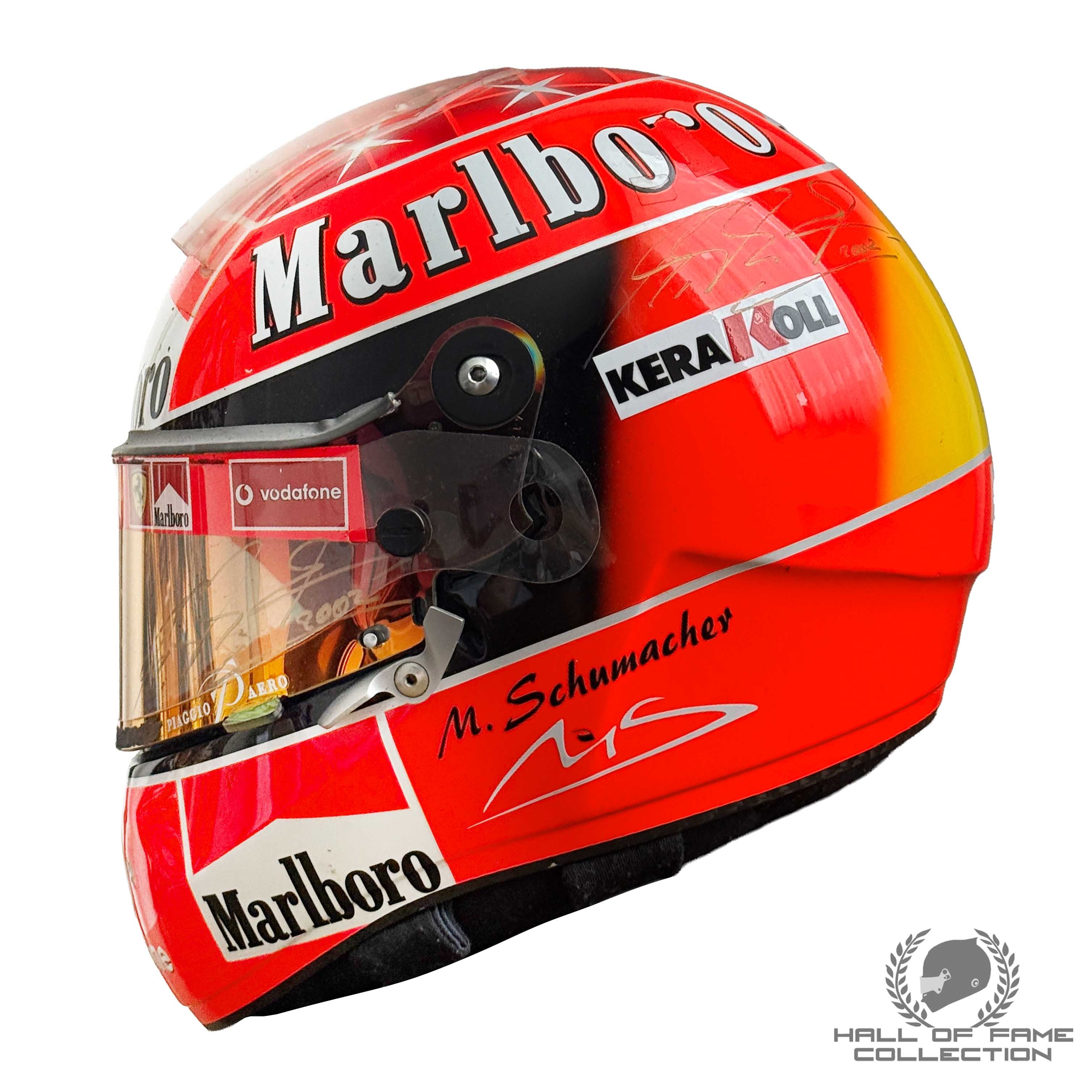 2002 Michael Schumacher Signed Canadian GP Race Winning Used Scuderia Ferrari F1 Helmet