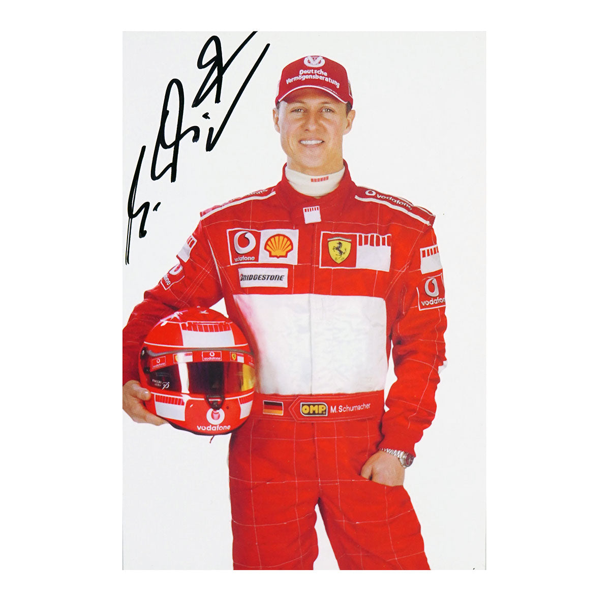 2006 Michael Schumacher Signed Scudera Ferrari F1 Photocard