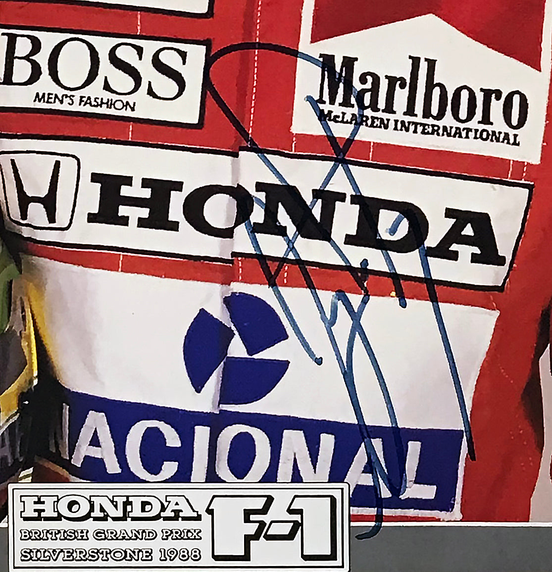 1988 Ayrton Senna Signed Marlboro McLaren Matted Magazine Page