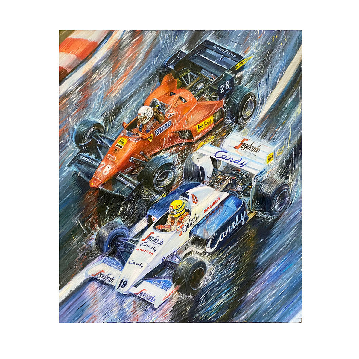 1984 Ayrton Senna/René Arnoux Monaco GP Arkadi Original Artwork