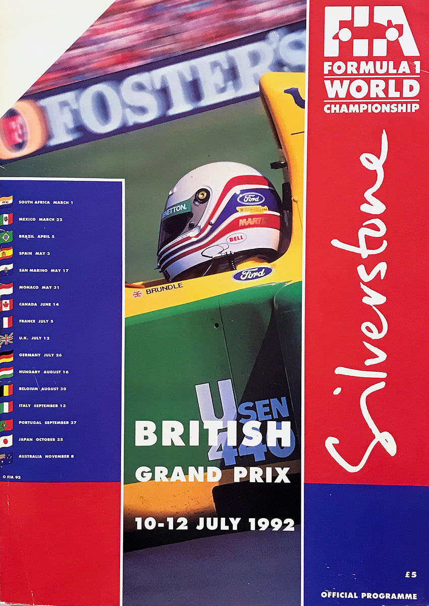 1992 Senna/Berger Signed Honda Marlboro McLaren British Grand Prix F1 Program