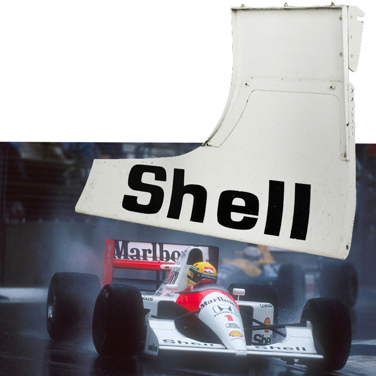 1991 Ayrton Senna 3rd World Championship Race Used McLaren MP4/6 Front Wing F1 Mainplane