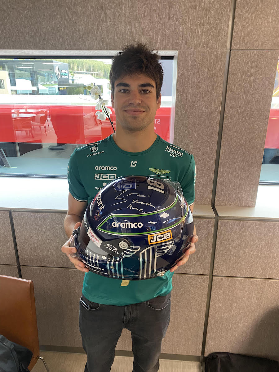 2023 Lance Stroll Signed British GP Race Used Aston Martin F1 Helmet