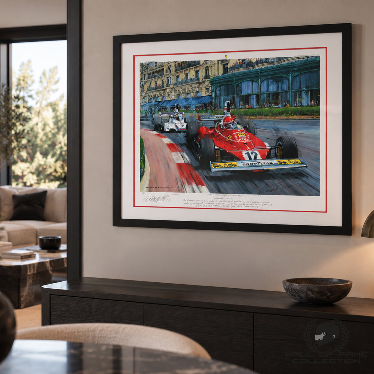 1975 Niki Lauda Limited Edition Giclee Print of 50 Signed & Framed Print