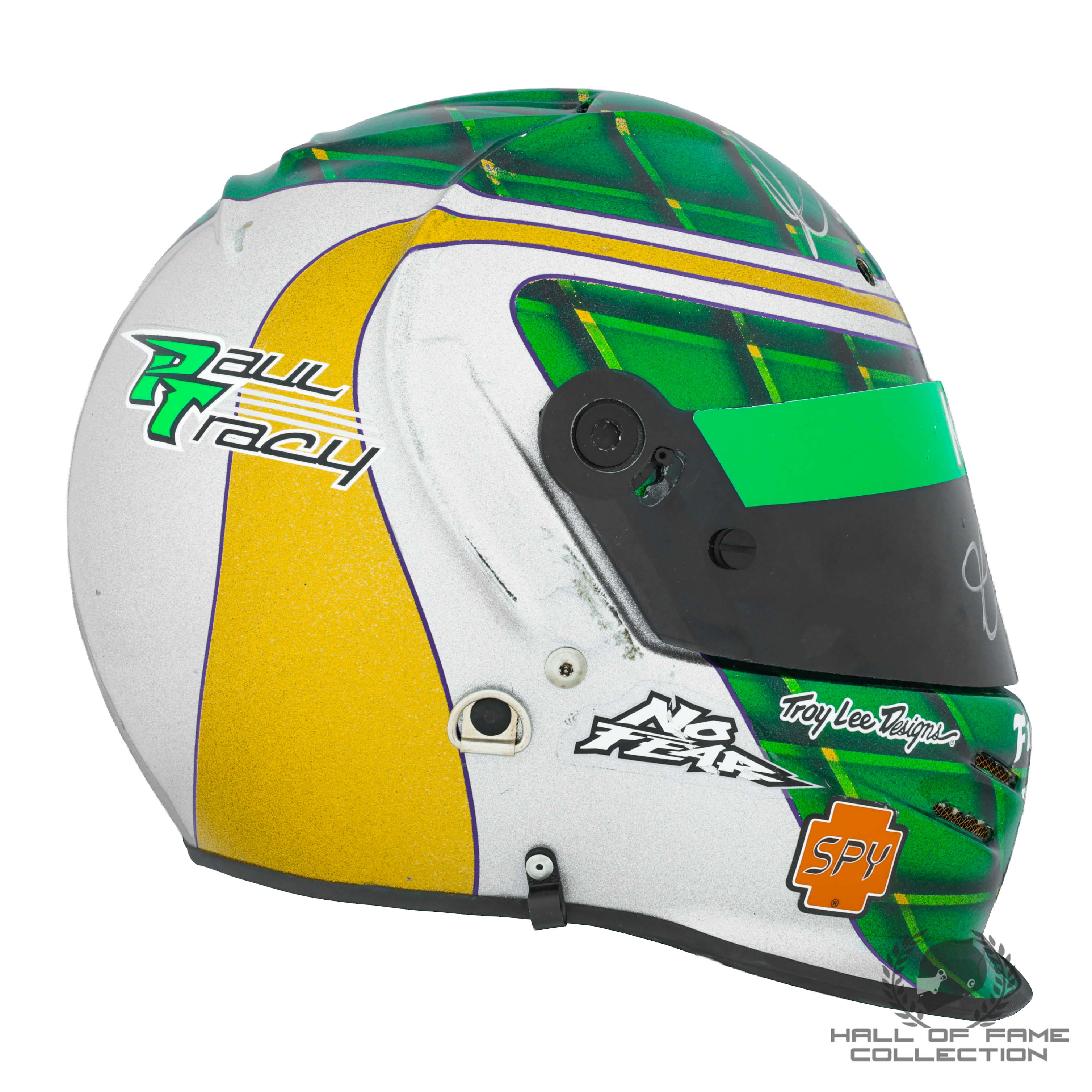 1997 Paul Tracy Signed Team Kool Green Racing Used IndyCar Helmet