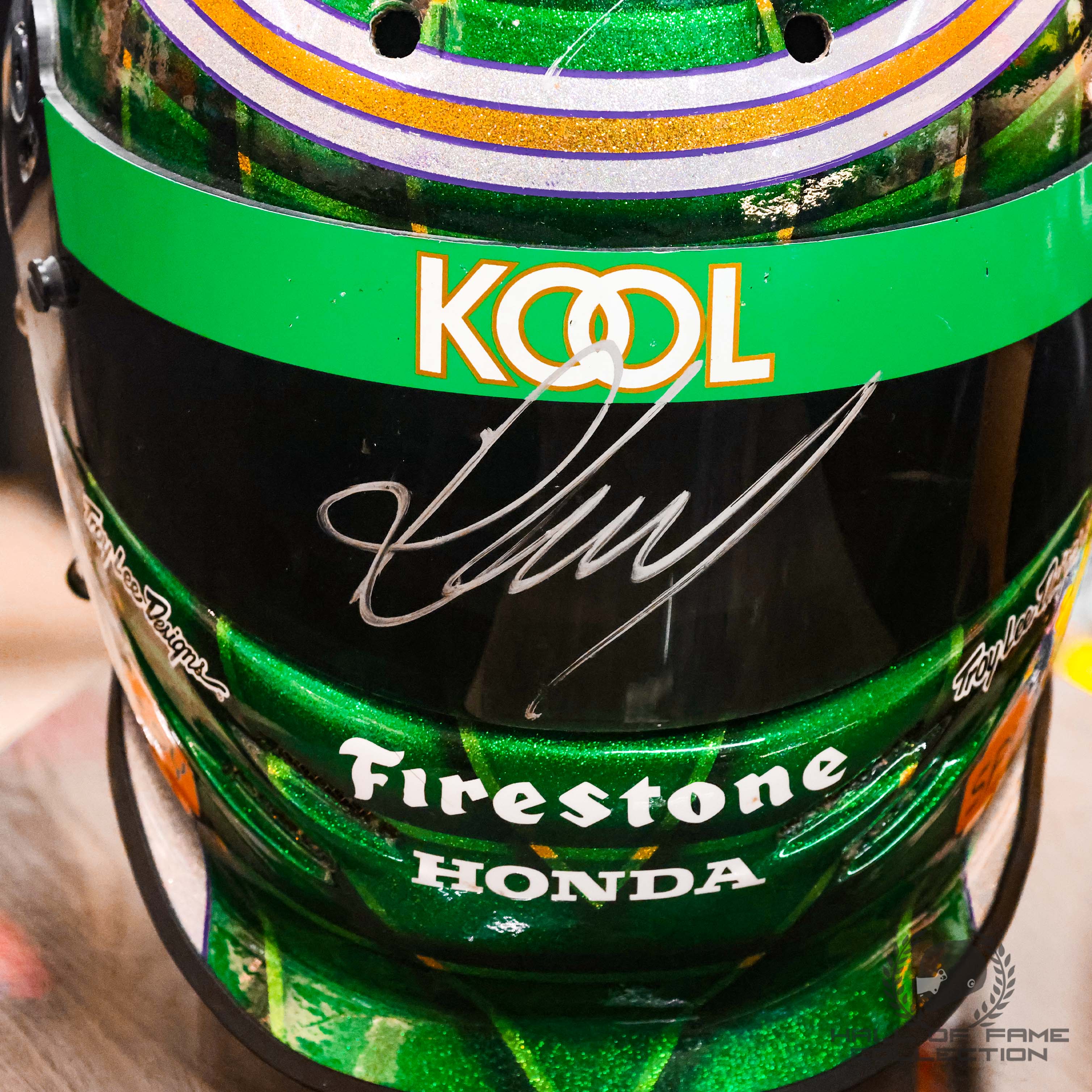 1997 Paul Tracy Signed Team Kool Green Racing Used IndyCar Helmet