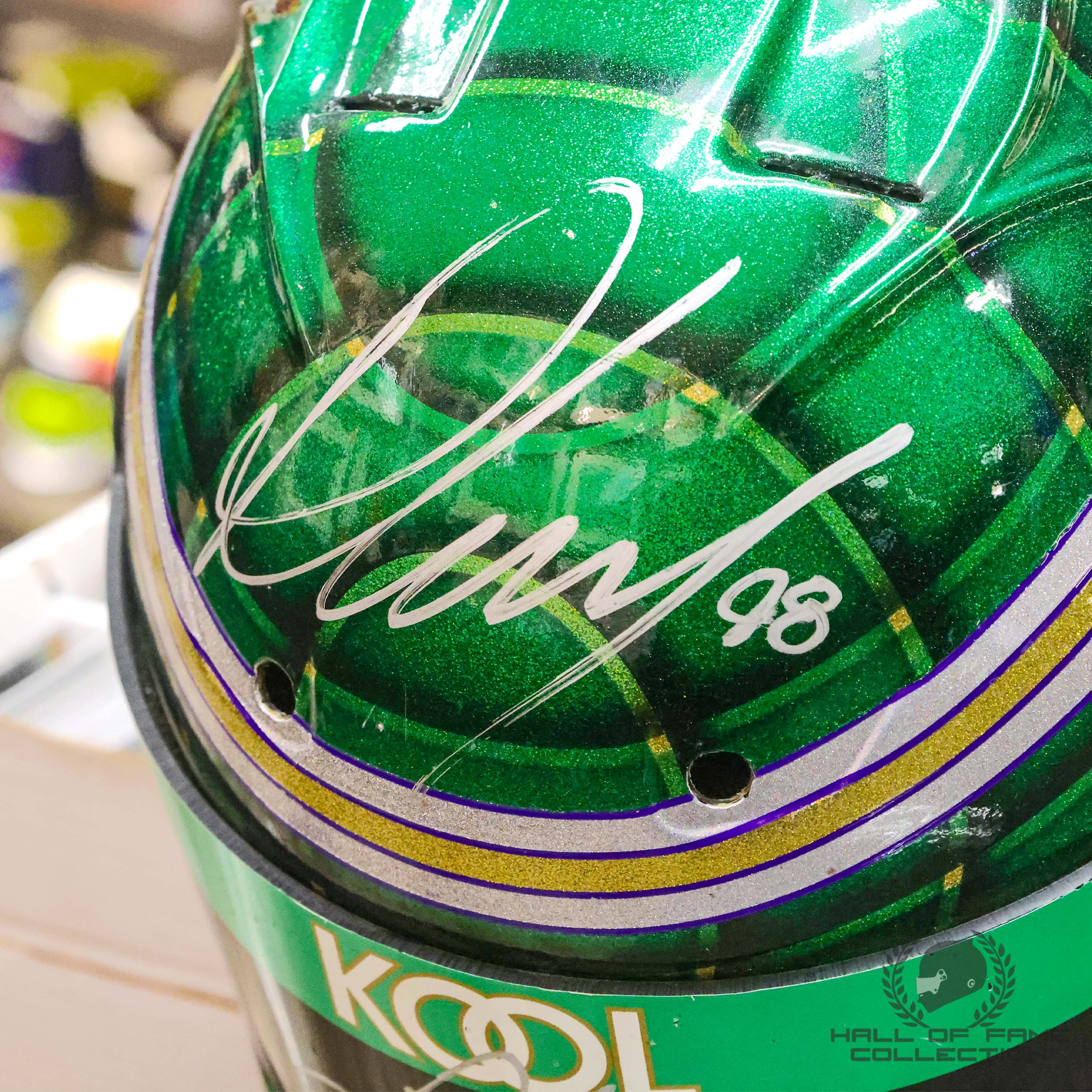 1997 Paul Tracy Signed Team Kool Green Racing Used IndyCar Helmet