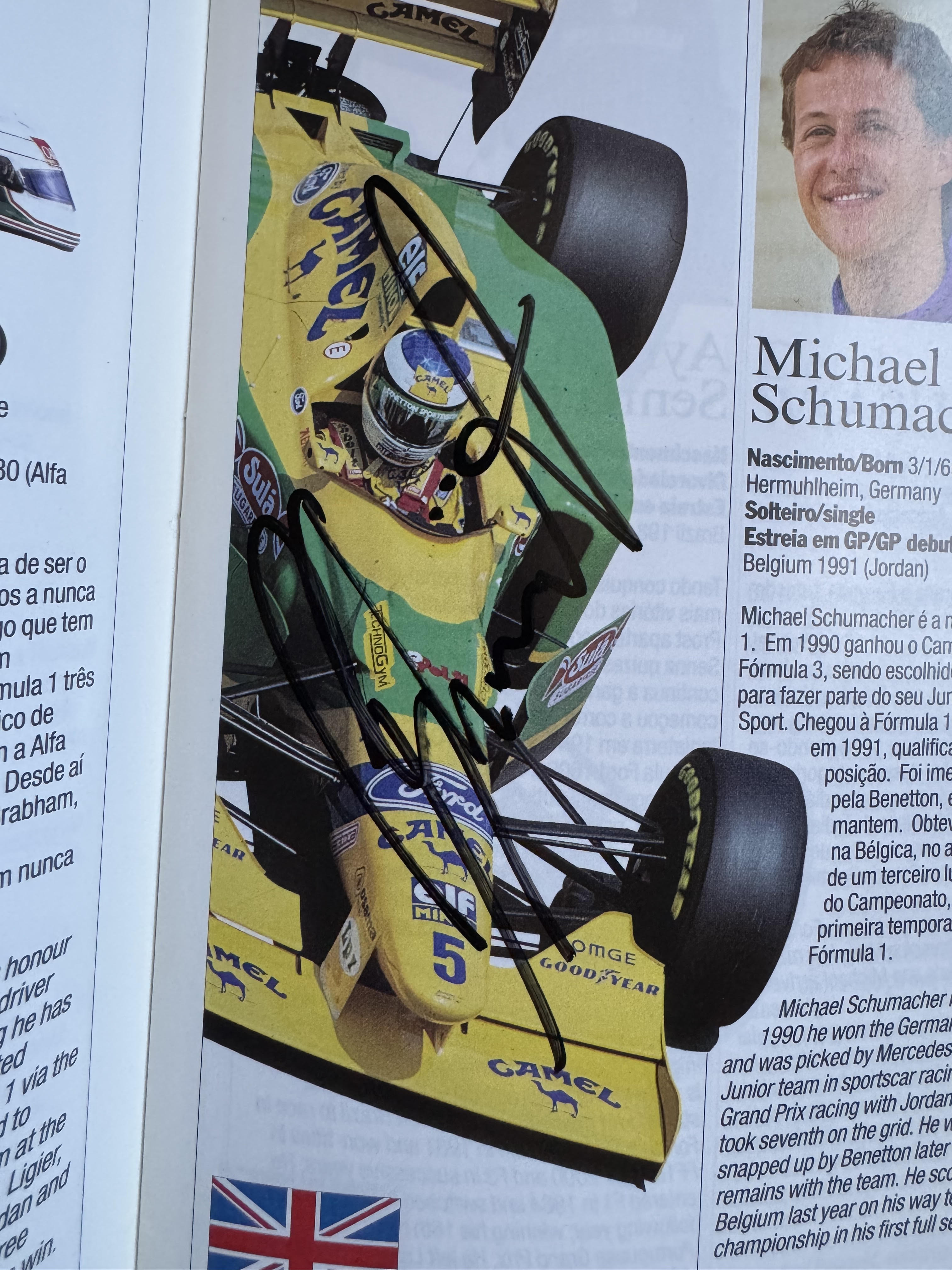 1993 Portuguese F1 Programme Signed By Schumacher, Berger, Hill and Alesi
