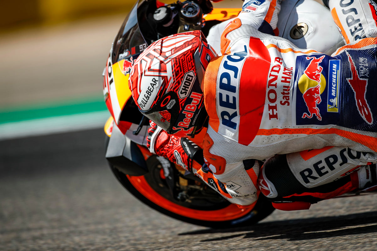 Marc Marquez Used Framed Honda Era MotoGP Knee Sliders